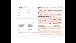 Mary Kay Customer Profile Card \u0026 Receipts