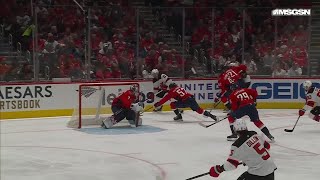 Tomas Tatar scores a goal against the Washington Capitals