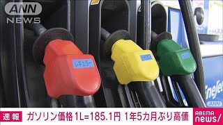 ガソリン価格 1L＝185.1円 過去最高水準に迫る(2025年1月22日)