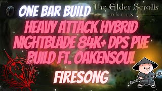 ESO Heavy Attack One Bar Hybrid Magicka Nightblade (Magblade) 84k+ DPS  Build Ft. Oakensoul Firesong