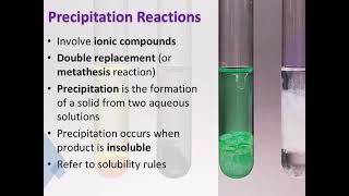 Lecture 8-1 Aqueous Solutions & Precipitation Reactions