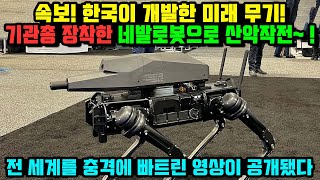 속보! 한국이 개발한 미래 무기! 기관총 장착한 네발로봇으로 산악작전~ ! 전 세계를 충격에 빠트린 영상이 공개됐다!