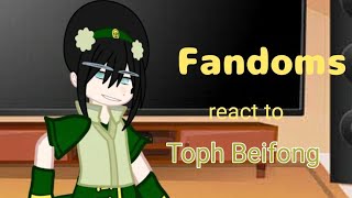 Fandoms react to Toph Beifong | Gacha React | Avatar:o Último Mestre do Ar | Toph 🪨 | 🇧🇷🇺🇸🇪🇸