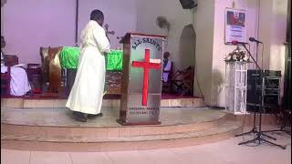 The Rev. Assoc. Prof. John Kitayimbwa  explains the purpose of the UCU Sunday