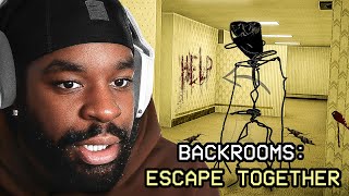 Tbvnks ALMOST CRIES Playing 'Backrooms: Escape Together..' (SCARY!)