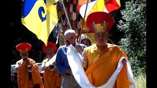 Procession at the Tibetan Buddhist Centre Yeunten Ling in Huy (Belgium) 1-7-2018