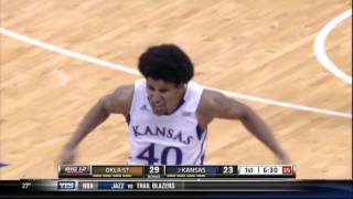 Kansas - Kevin Young Goes Up the Elevator Shaft for Unbelievable Dunk vs Oklahoma State