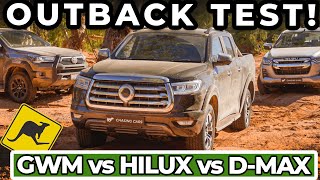 Will it survive!? (GWM Ute vs Hilux vs D-Max 2022 outback comparison review)
