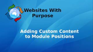 Adding Custom Modules in Joomla