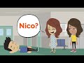 Nico has a heart attack? | English story