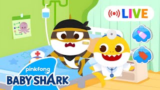 [LIVE🔴] OUCH! Come Visit Baby Shark Doctor When You're Sick | Kids' Stories | Baby Shark Official