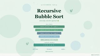 Recursive Bubble Sort in 10 minutes - Dry Run + Code