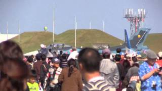 築城基地航空祭2013・ブルーインパルス#3到着\u0026F-2タキシング