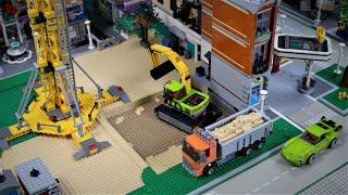 Lego City Construction Crew Construction site ( tower crane 7905, excavator, concrete mixer,  truck)