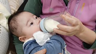 寶寶吃飯，阿嬤專心餵奶【2個月大】2 Months Old