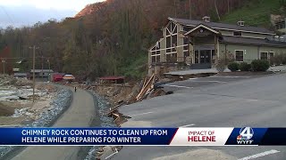 What does Chimney Rock look like two months after Hurricane Helene?