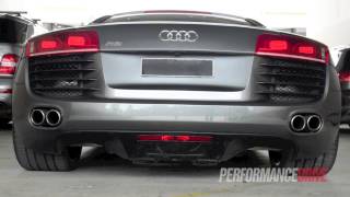 Heffner Audi R8 twin-turbo engine sound and acceleration