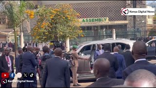 POWER! See how President Ruto arrived at Parliament buildings for Official opening of Bunge Tower!!