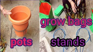 pots growbags stands for plants.