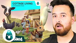 The Sims 4 Cottage Living REACTION! Farming, Cows, Chickens, Llamas....!