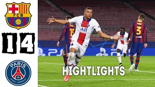 FC Barcelona VS PSG 1-4 || All GOALS & HIGHTLIGHTS 2021 || Hat Tricks Mbappe...