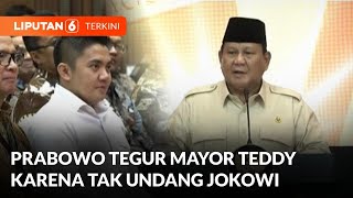 Momen Prabowo Tegur Mayor Teddy karena Tak Undang Jokowi di Peluncuran Bank Emas | Liputan 6