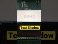 Fancy Text Shadow | HTML | CSS #css #tutorials #html #shortvideo