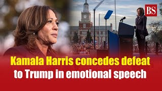 Kamala Harris concedes defeat to Trump in emotional speech | US presidential election result