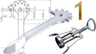 1-Project 53| Bottle Corkscrew |SolidWorks Tutorial: lever