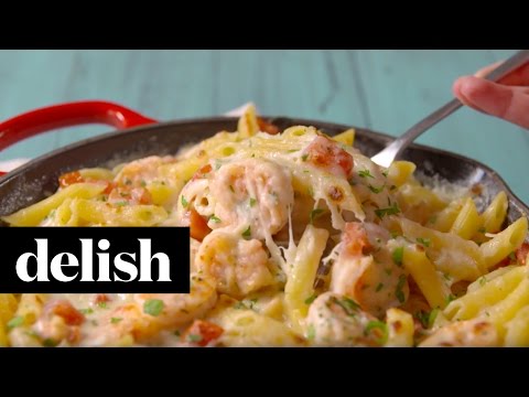 Garlicky Shrimp Alfredo Bake | Delish Garlicky Shrimp Alfredo Bake | Delish