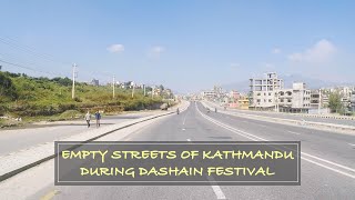 Empty street of Kathmandu during Dashain