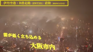 【伊丹空港】B滑走路・着陸　＠JAL137（2024年11月1日）