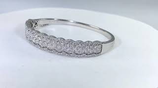 SOLD 4.18 ct NATURAL DIAMOND  bangle bracelet SOLID 18k white gold