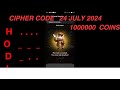 NEW CIPHER CODE 24 JULY 2024 HAMSTER KOMBAT (HAMSTR 1000000 COINS)