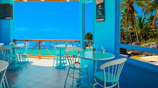 Caribbean Cafe Ambience ☕ Smooth Bossa Nova with Coffee Shop Ambience & Ocean Waves for Deep Sleep