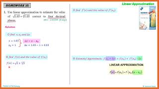Homework 35 (example 1) Linear Approximation 2026-27