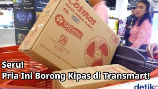 Pria Ini Borong Kipas Angin di Transmart Full Day Sale, Malam Makin Seru!