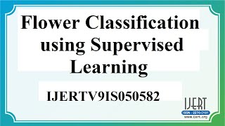 Flower Classification using Supervised Learning