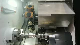 How slant bed cnc lathe cutting workpiece?