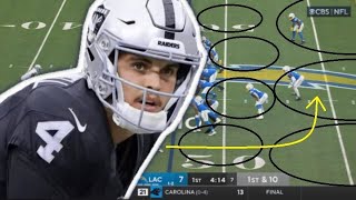 Film Study: How Aidan O'Connell played in his first game for the Las Vegas Raiders Vs the Chargers