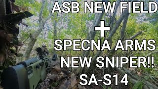 GHILLIE SNIPER PLAYS AT AIRSOFT BARRACKS NEW FIELD+SPECNA ARMS NEW SNIPER  SA-S14!!