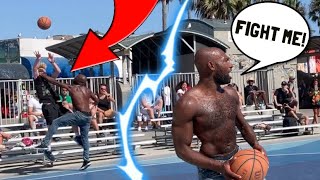 Trash Talker Tried To Fight Me! 5v5 Basketball At Venice Beach!