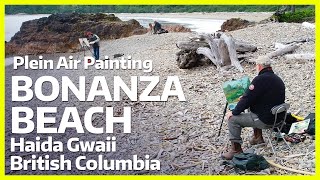 Adventure Painting - Bonanza Beach in Haida Gwaii, BC Canada