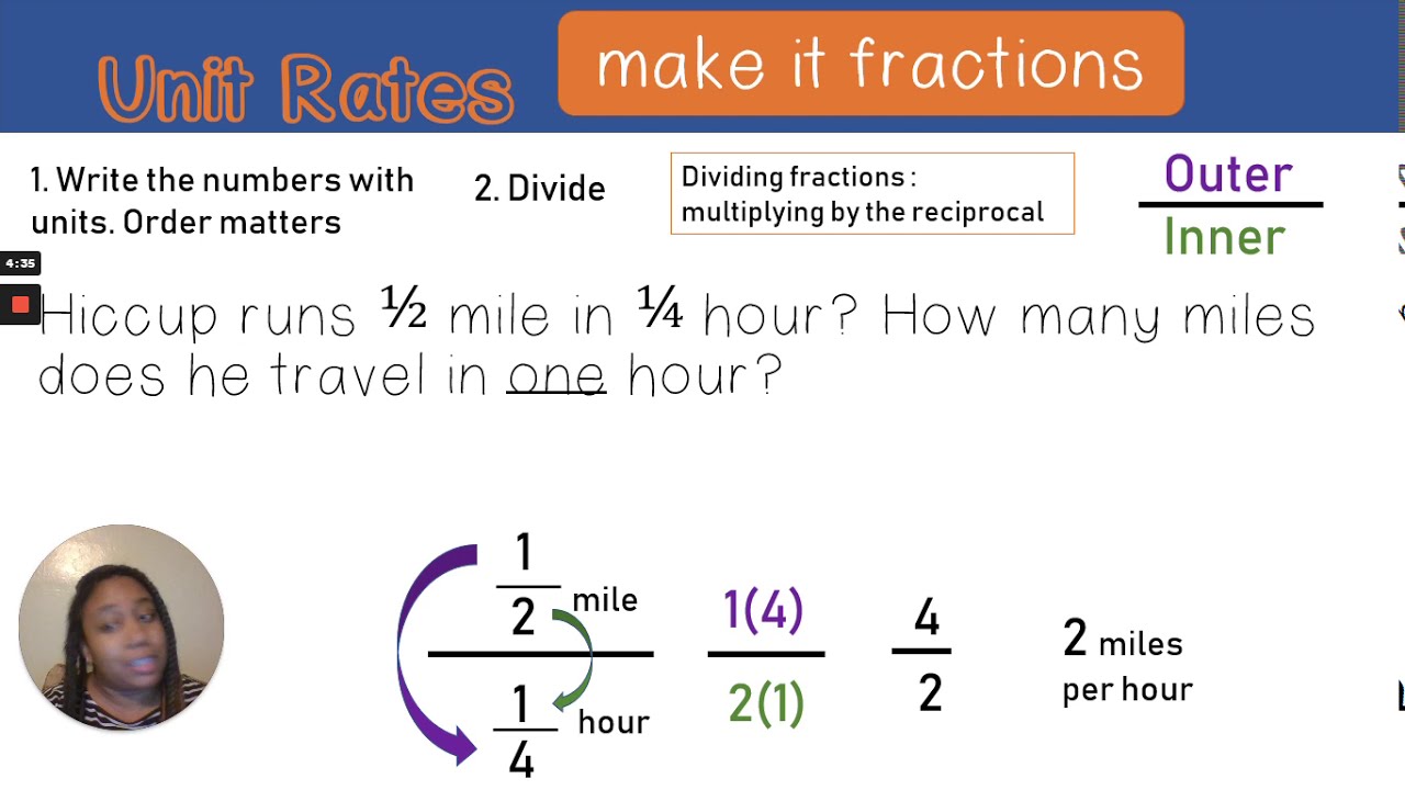 Determine Unit Rates With Ratios Of Fractions