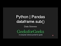 Python | Pandas dataframe.sub() | GeeksforGeeks