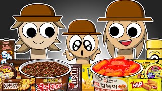 Incredibox Sprunki - TUNNER Family Convenience Store Food Mukbang Animation | ASMR