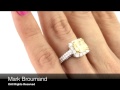 3.19ct fancy yellow cushion cut diamond engagement anniversary ring mark broumand