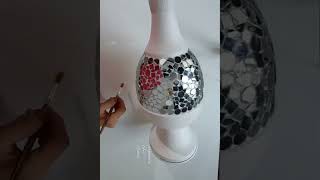 A New Idea Of Lippan Art  / Flower Vase Making  With Mud and Mirror Art  /   #shorts #diy