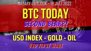 🔵SECOND BEAR ATTACK - BTC TODAY 15 JULI 2022 - Bitcoin  USD Index  Gold  Oil - Matary Outlook