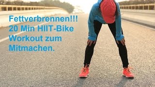 Schneller Fettverbrennen! 20 Min HIIT Bike-Workout zum Mitmachen!